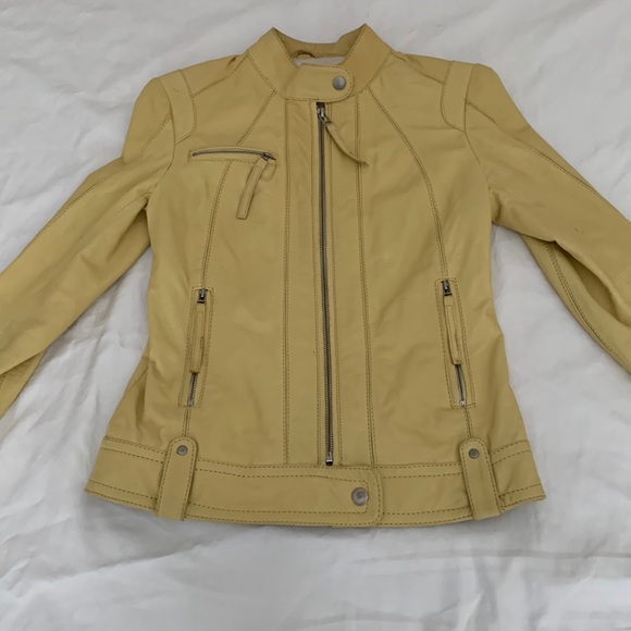 Danier Jackets & Blazers - Really cute soft yellow leather jacket by Danier